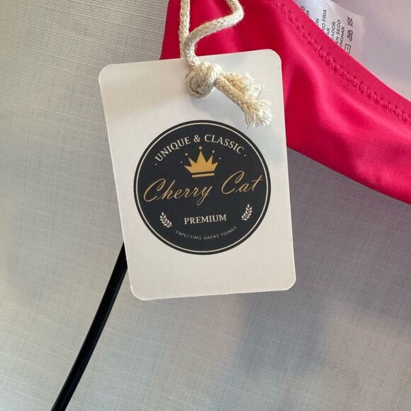 CHERRY CAT Womens Vintage Retro Polka High Waisted Underwire Bikini Swim 8-10 - Picture 8 of 11